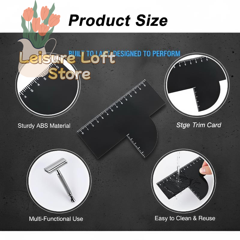 Men'S Grooming Guide - Hairline Beard Shaping Guide Card Professional