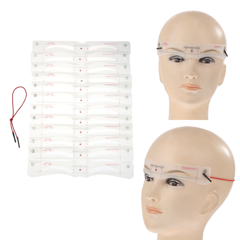 Men'S Grooming Guide - 12Pcs Eyebrow Stencil Set Reusable DIY
