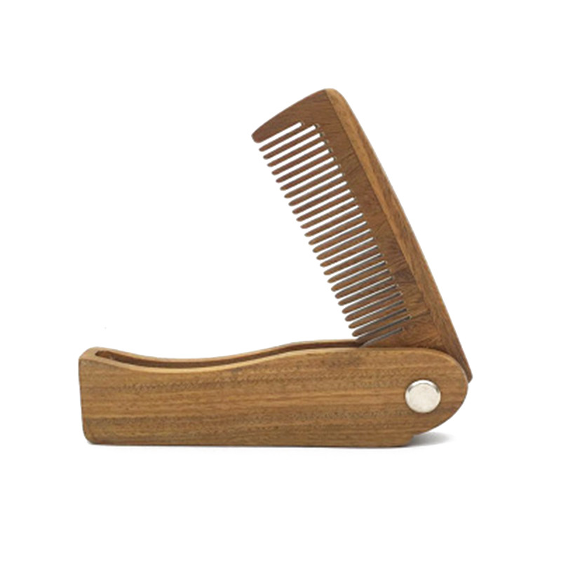 Men'S Grooming Hairstyles - Foldable Green Sandalwood Beard & Hair