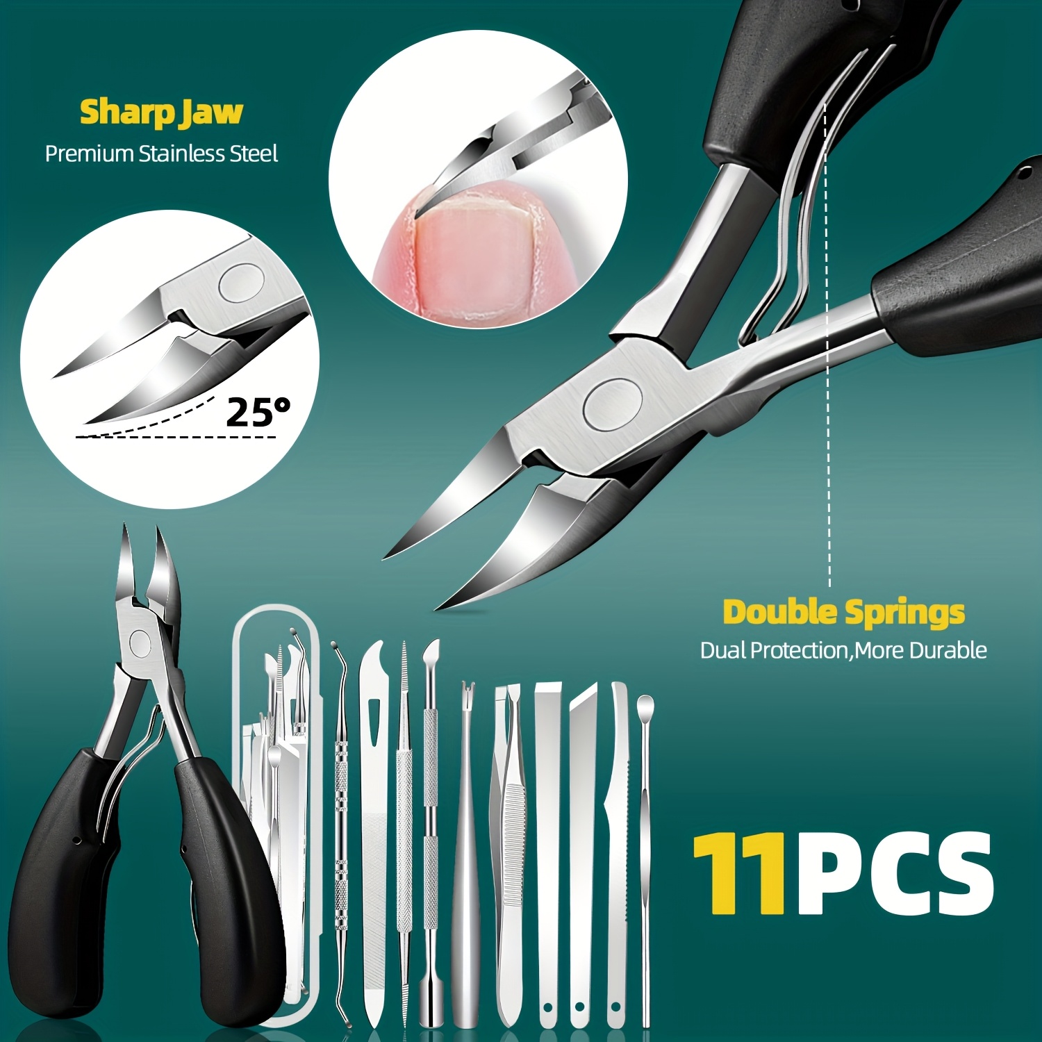 1/11/12pcs Stainless Steel Toe - Nail Care Kit Mens ulasan dan harga