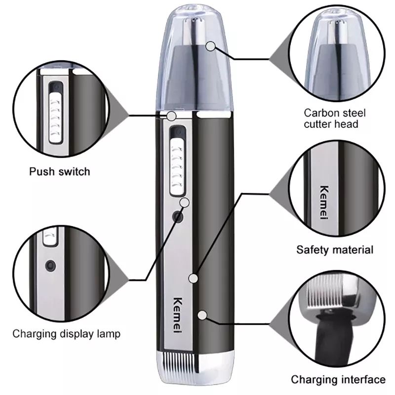 Kemei Rechargeable Electric Al - Men'S Grooming Ear Hair ulasan dan harga