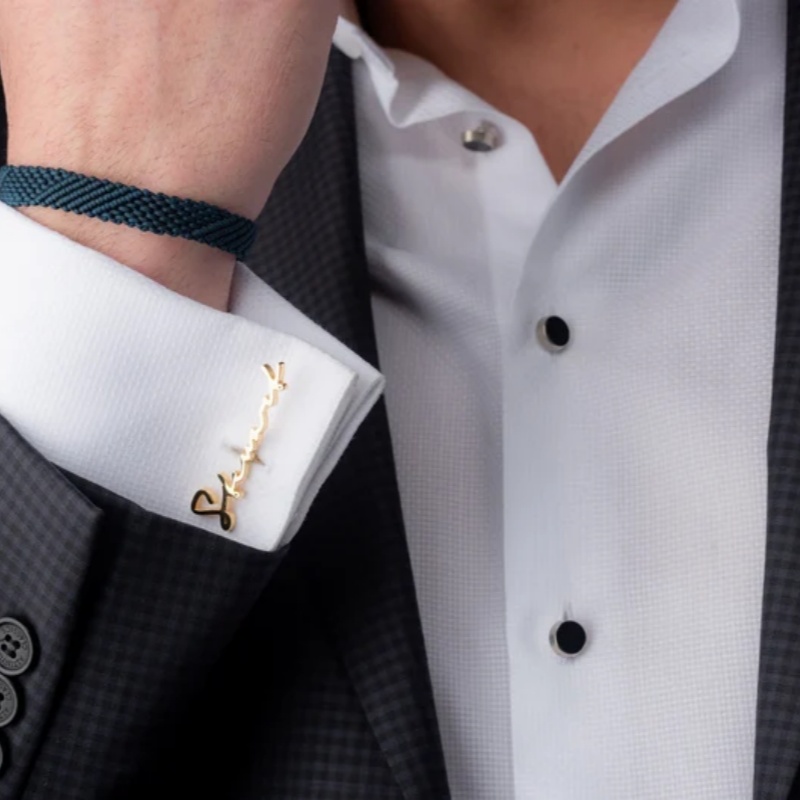 Custom Name Cufflinks 18K Gold - Men Grooming Usa ulasan dan harga