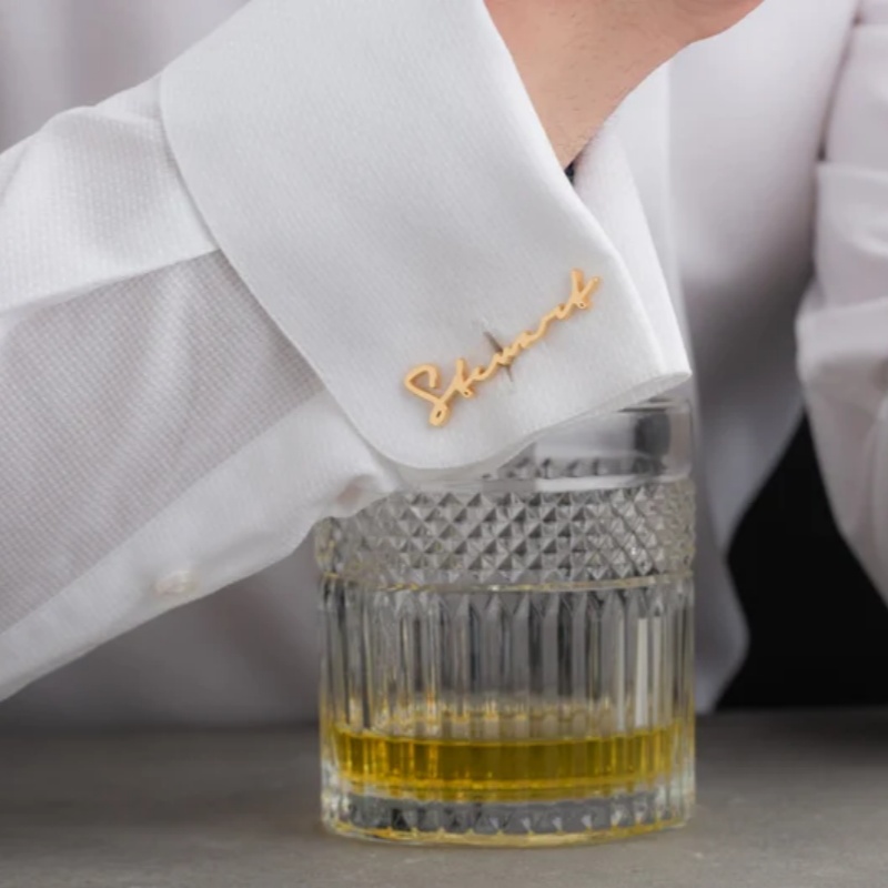 Custom Name Cufflinks 18K Gold - Men Grooming Usa ulasan dan harga