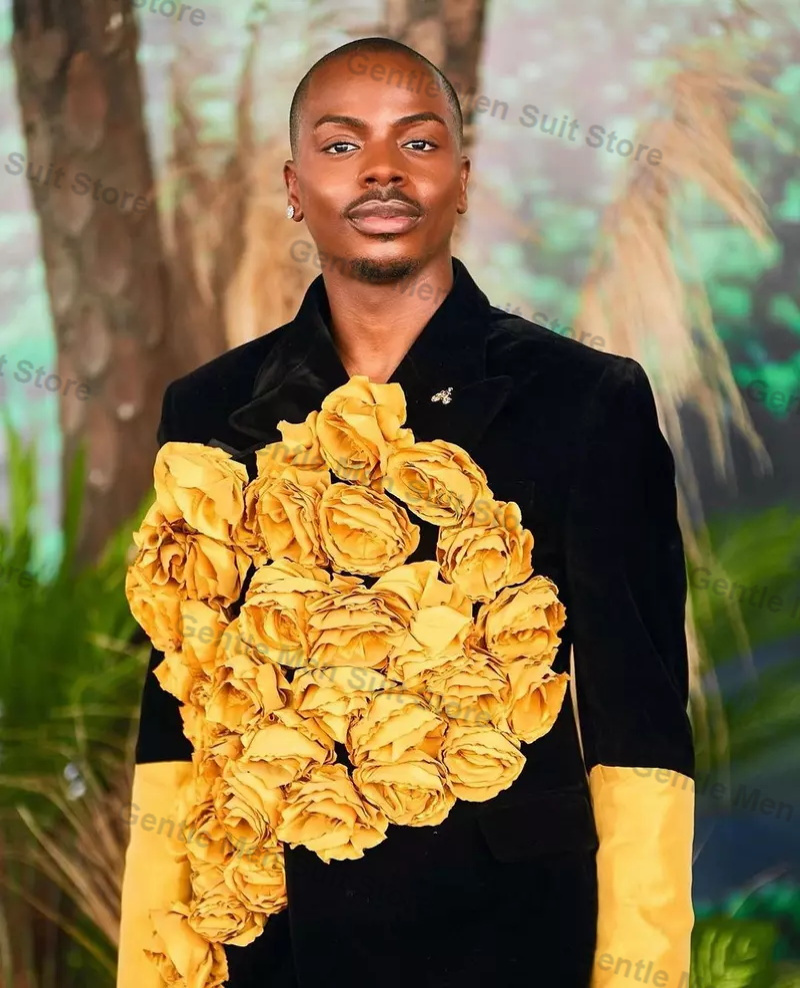 Yellow Black Men Suits Set 2 P - Men Grooming Usa ulasan dan harga